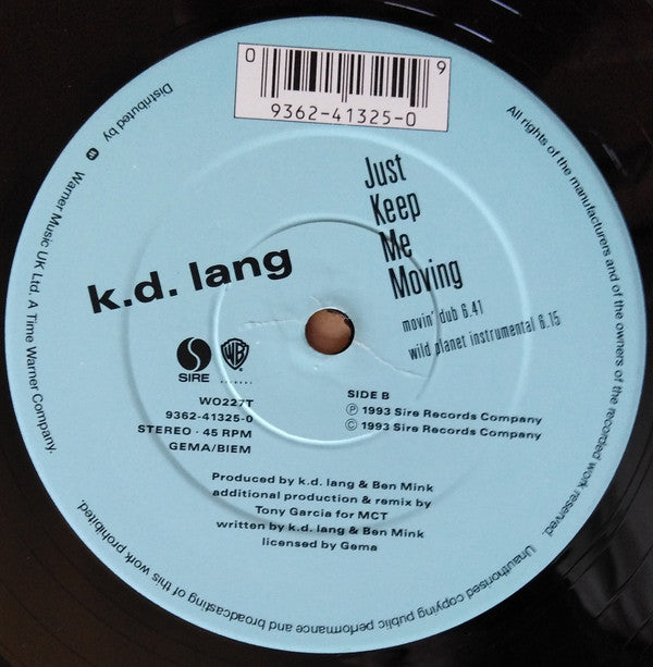 k.d. lang : Just Keep Me Moving (12", Single, Ltd)