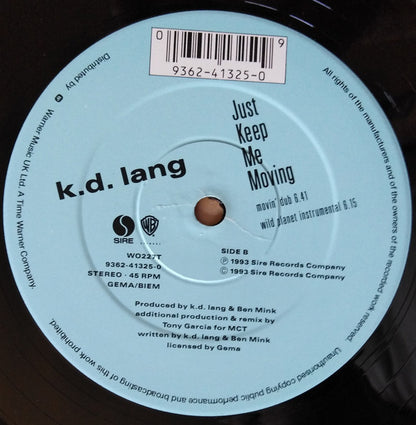 k.d. lang : Just Keep Me Moving (12", Single, Ltd)