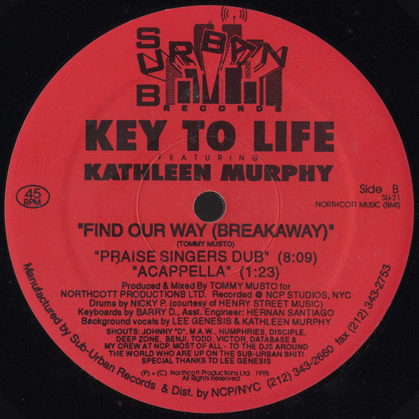 Key To Life Featuring Kathleen Murphy : Find Our Way (Breakaway) (12")