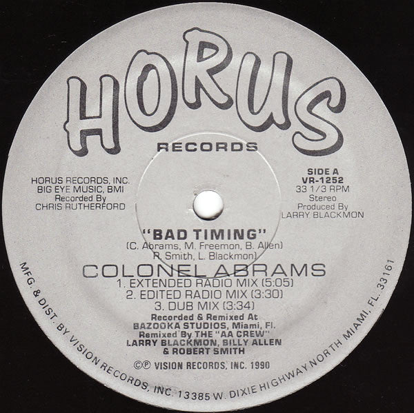 Colonel Abrams : Bad Timing (12")