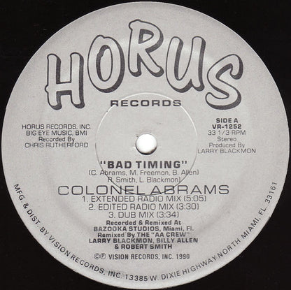 Colonel Abrams : Bad Timing (12")