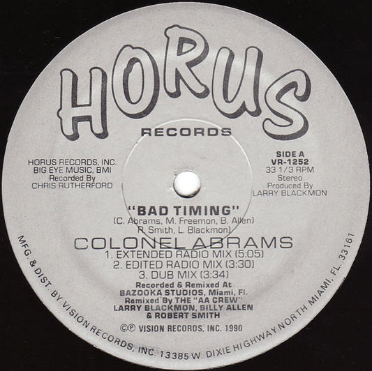 Colonel Abrams : Bad Timing (12")