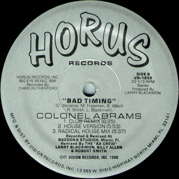 Colonel Abrams : Bad Timing (12")