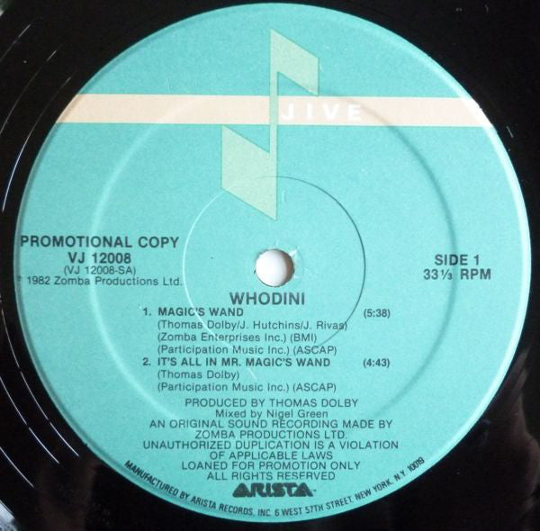 Whodini : Magic's Wand (12", Promo)