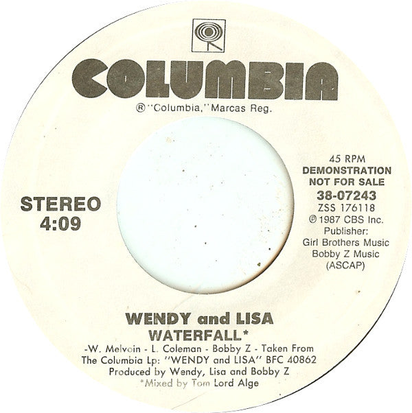 Wendy And Lisa* : Waterfall (7", Single, Promo)