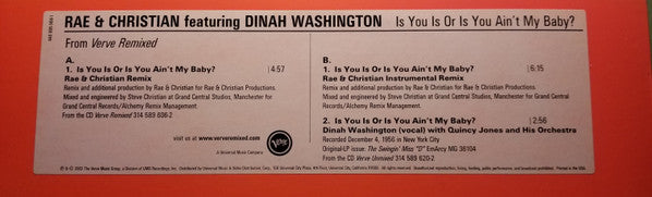 Dinah Washington : Is You Is Or Is You Ain't My Baby? (12")