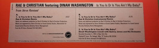 Dinah Washington : Is You Is Or Is You Ain't My Baby? (12")