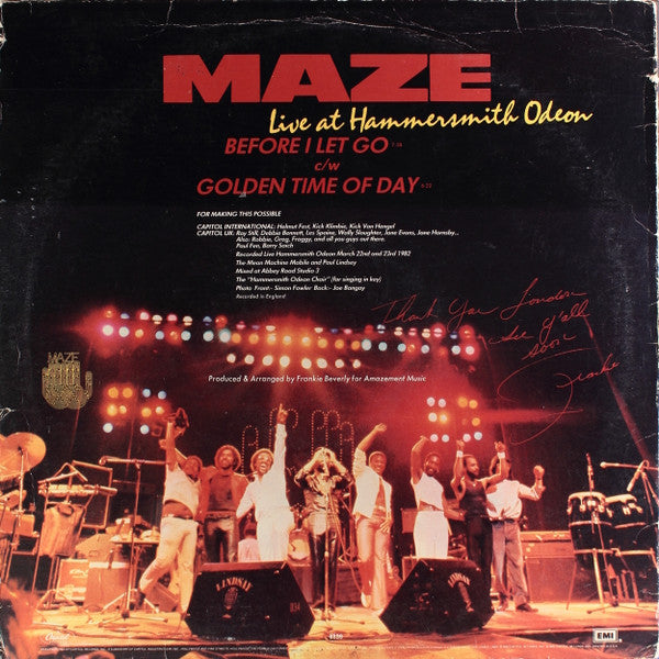 Maze Featuring Frankie Beverly : Before I Let Go / Golden Time Of The Day (12")