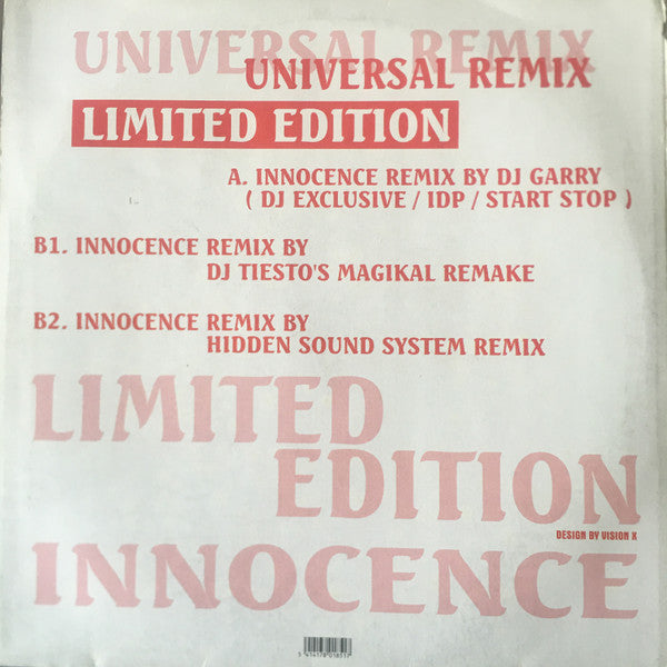 The Mackenzie Featuring Jessy : Innocence (Universal Remix) (12", Maxi, Ltd)