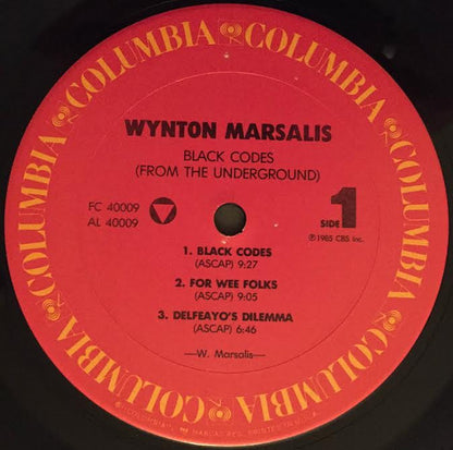 Wynton Marsalis : Black Codes (From The Underground) (LP, Album, Car)