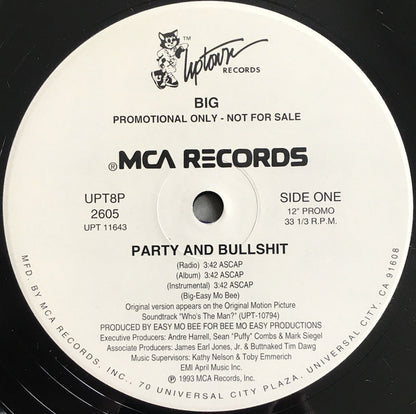 Notorious B.I.G. : Party And Bullshit (12", Promo)