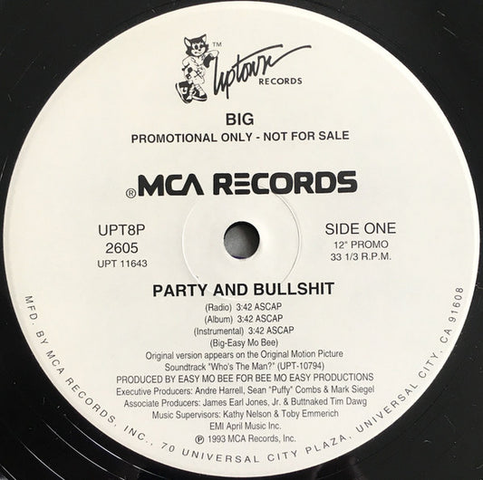 Notorious B.I.G. : Party And Bullshit (12", Promo)