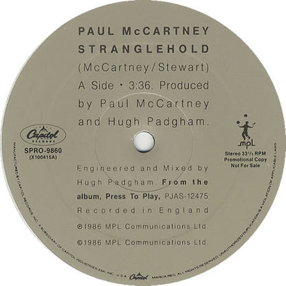 Paul McCartney : Stranglehold (12", Single, Promo)