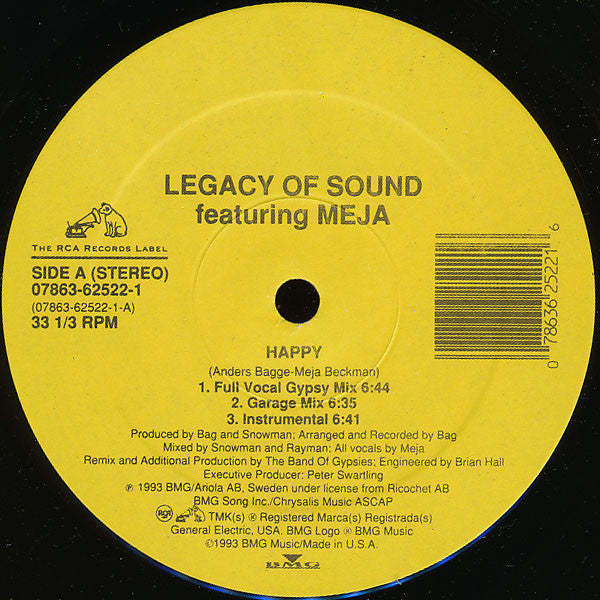 Legacy Of Sound Featuring Meja : Happy (12")