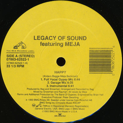 Legacy Of Sound Featuring Meja : Happy (12")