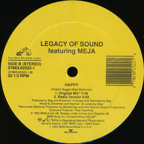 Legacy Of Sound Featuring Meja : Happy (12")