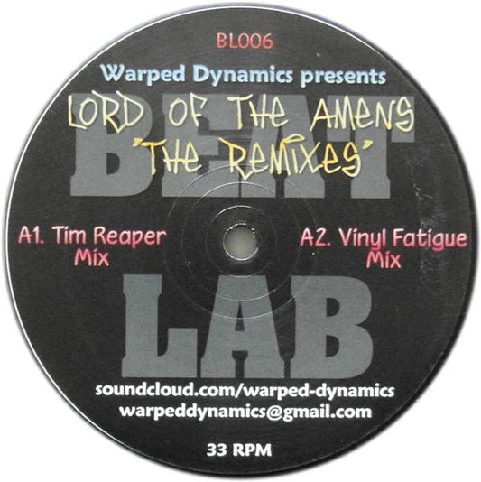 Warped Dynamics : Lord Of The Amens 'The Remixes' (12")