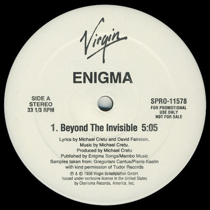 Enigma : Beyond The Invisible / Light Of Your Smile (12", Promo)