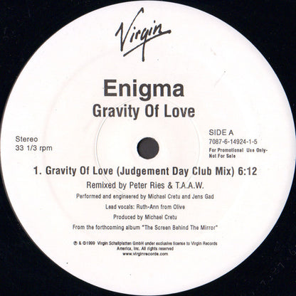Enigma : Gravity Of Love (12", Promo)