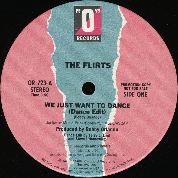 The Flirts : We Just Want To Dance (12", Promo)