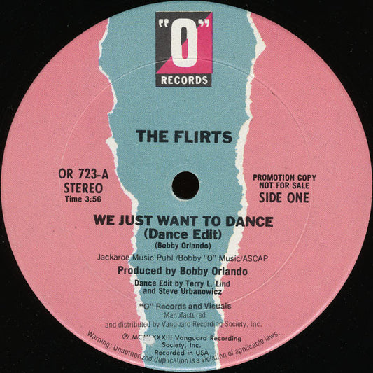 The Flirts : We Just Want To Dance (12", Promo)