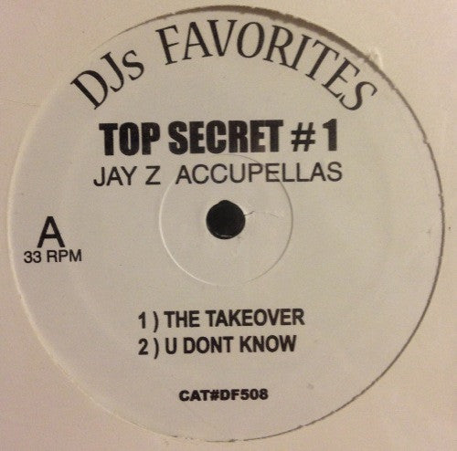 Jay-Z : Top Secret # 1 Jay-Z Accupellas (12", Unofficial)