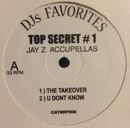 Jay-Z : Top Secret # 1 Jay-Z Accupellas (12", Unofficial)