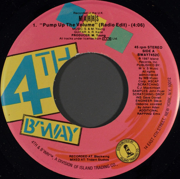 M|A|R|R|S : Pump Up The Volume (7", Spe)