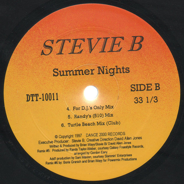 Stevie B : Summer Nights (12", Maxi)