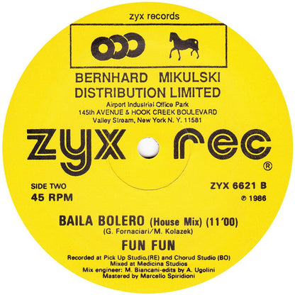 Fun Fun : Baila Bolero (12", Single)