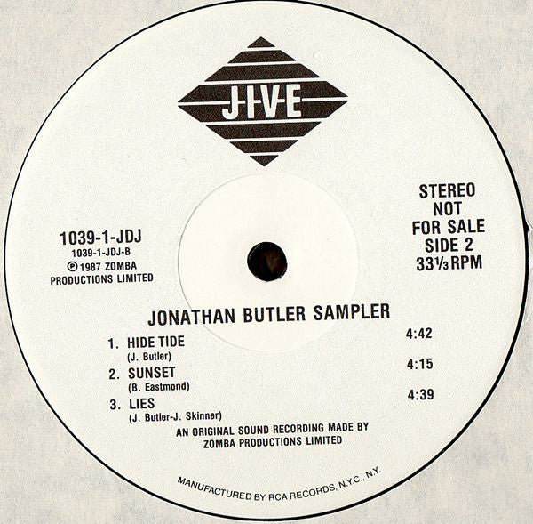 Jonathan Butler : The Jonathan Butler Sampler (LP, Promo, Smplr)