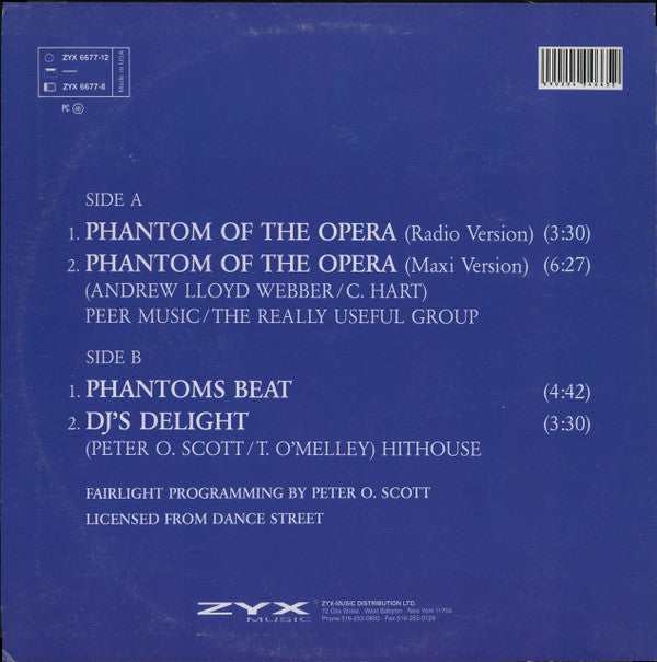 Harajuku : Phantom Of The Opera (Techno House Remixes) (12")