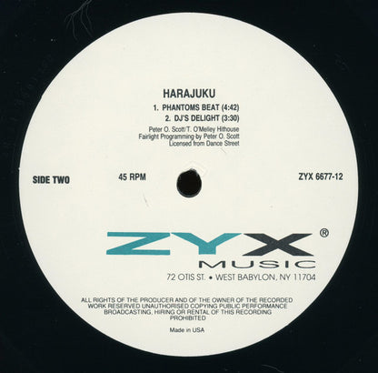 Harajuku : Phantom Of The Opera (Techno House Remixes) (12")