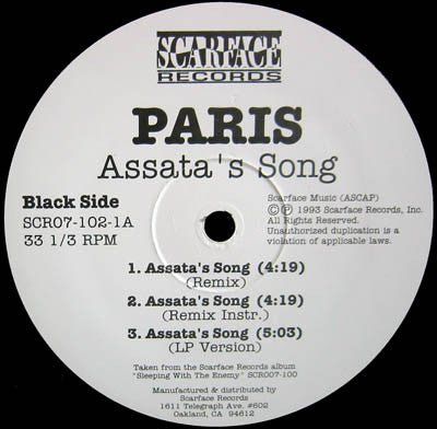 Paris (2) : Assata's Song (12")