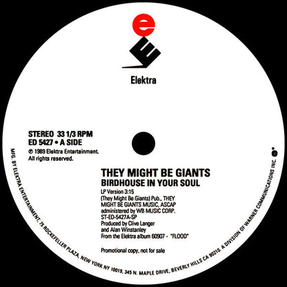 They Might Be Giants : Birdhouse In Your Soul (12", Promo)