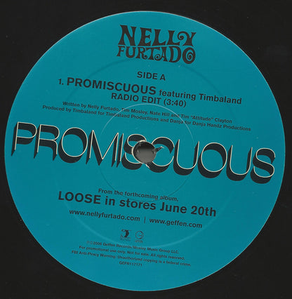 Nelly Furtado Featuring Timbaland : Promiscuous (12", Promo)