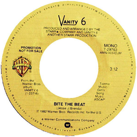 Vanity 6 : Bite The Beat (7", Single, Promo)