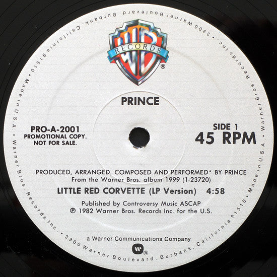 Prince : Little Red Corvette (12", Promo)