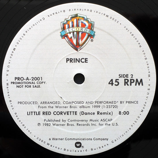 Prince : Little Red Corvette (12", Promo)