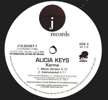 Alicia Keys : Karma (12", Promo)