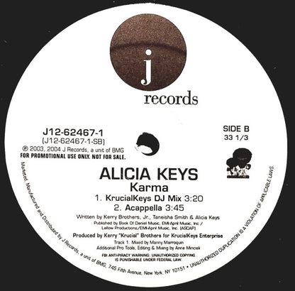 Alicia Keys : Karma (12", Promo)