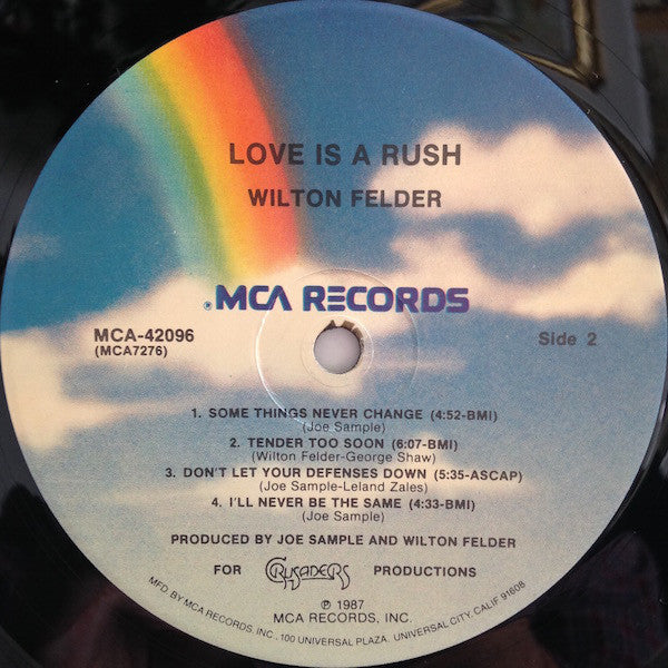 Wilton Felder : Love Is A Rush (LP, Album, Pin)