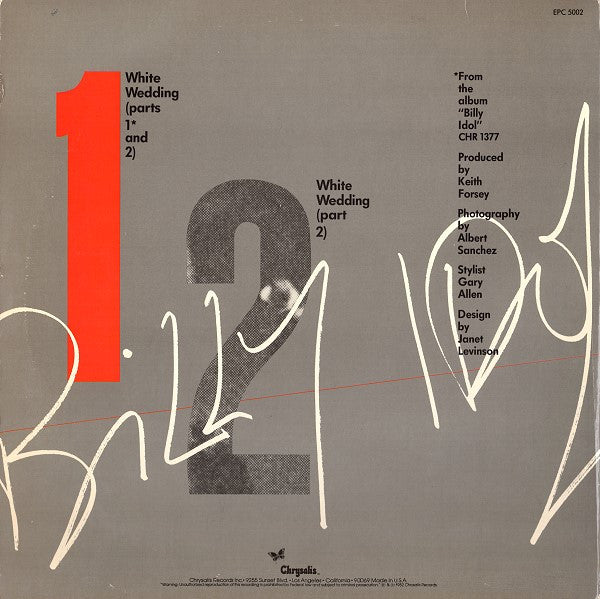 Billy Idol : White Wedding (12", Single, Ltd, Whi)