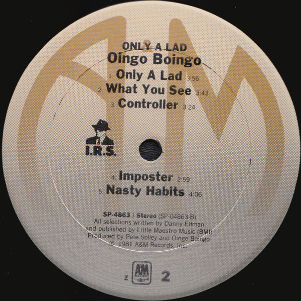 Oingo Boingo : Only A Lad (LP, Album, San)