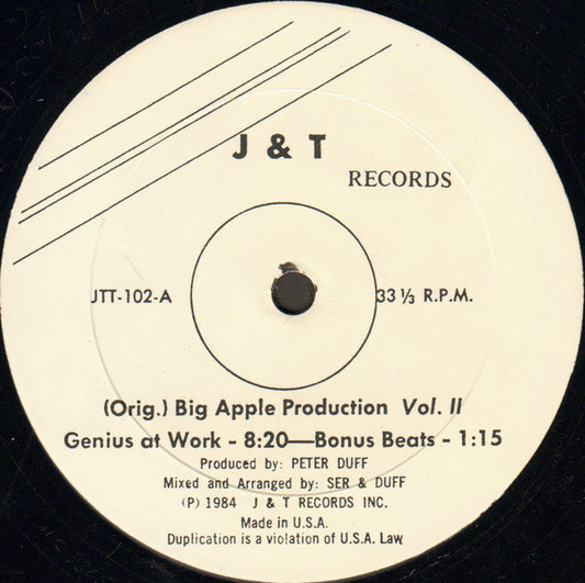 Various : (Orig.) Big Apple Production Vol. II (12", P/Mixed, Unofficial)