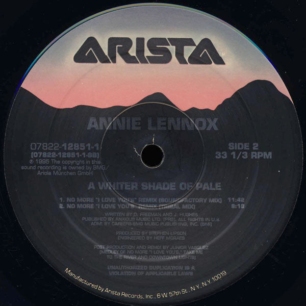 Annie Lennox : A Whiter Shade Of Pale / No More "I Love You's" (12")