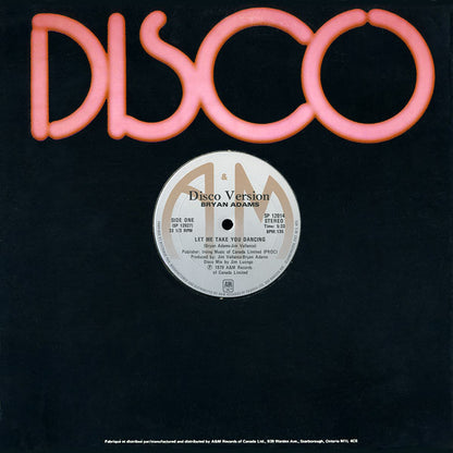 Bryan Adams : Let Me Take You Dancing (12")