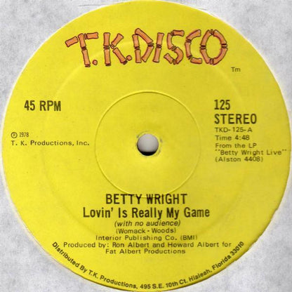 Betty Wright : Lovin' Is Really My Game (12")