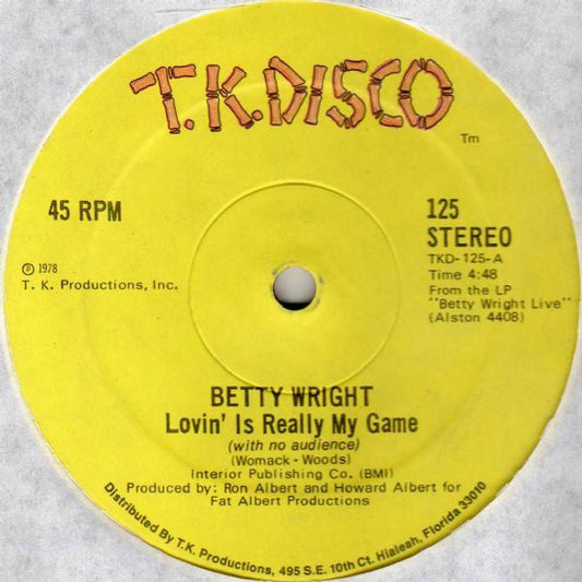 Betty Wright : Lovin' Is Really My Game (12")