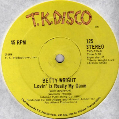 Betty Wright : Lovin' Is Really My Game (12")